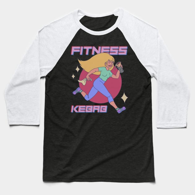 Fitness Kebab Baseball T-Shirt by atomiqueacorn